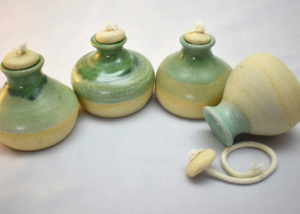 green ceramic oil lamps
